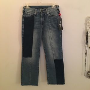 True Religion two-toned cropped jeans